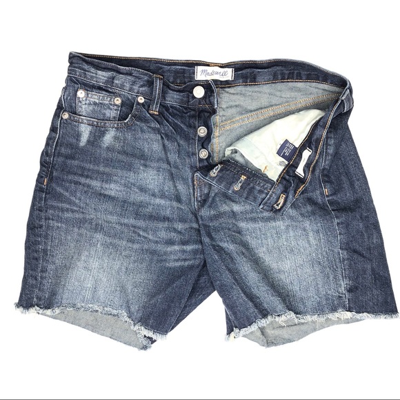 Madewell High Waist Button Fly Denim Shorts - Picture 3 of 4
